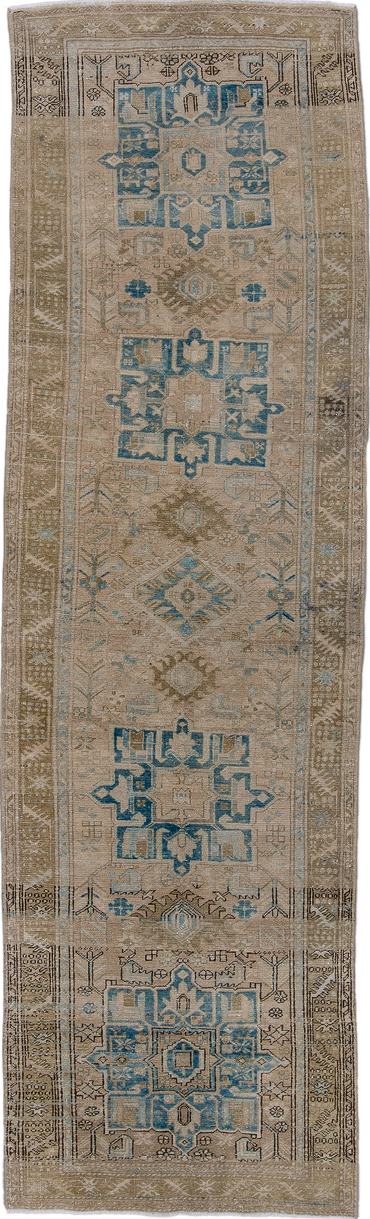 Antique Heriz Runner Rug (3' x 12')